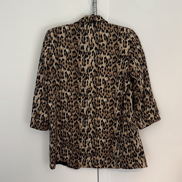 Zara basic cheetah print blazer with cuffed mid length sleeves - Picture 4 of 4
